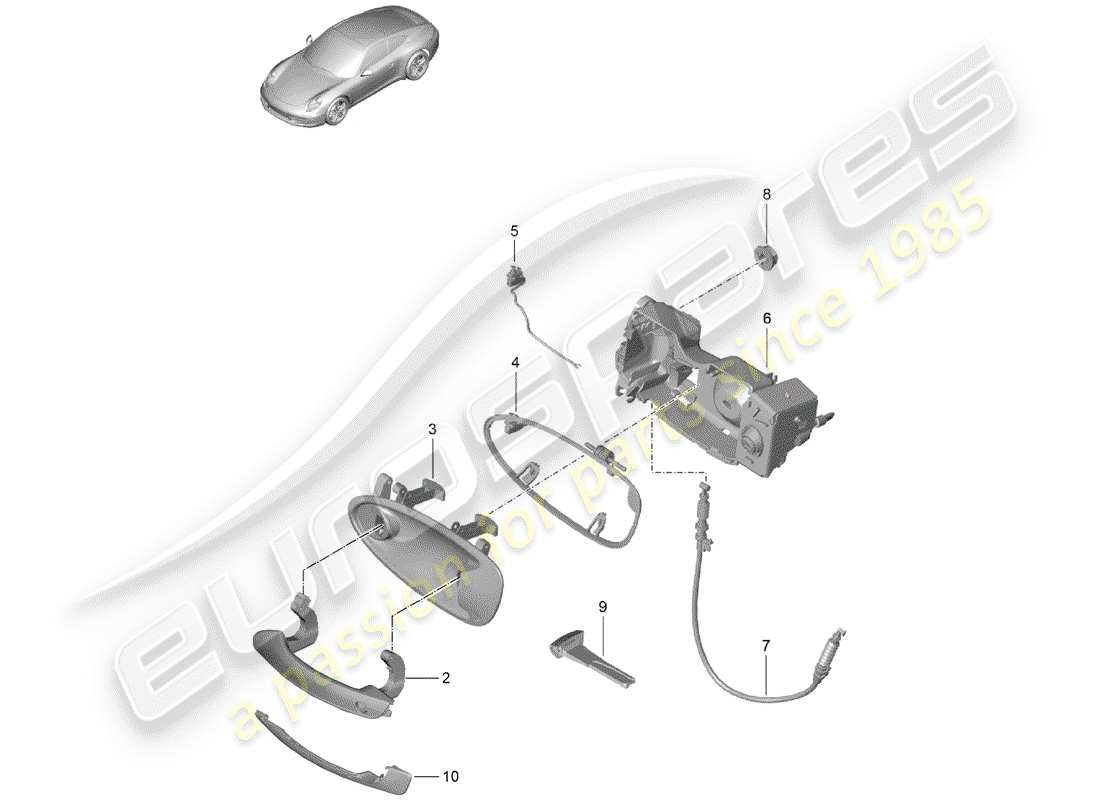 porsche 2015 (991-1) türgriff ersatzteildiagramm