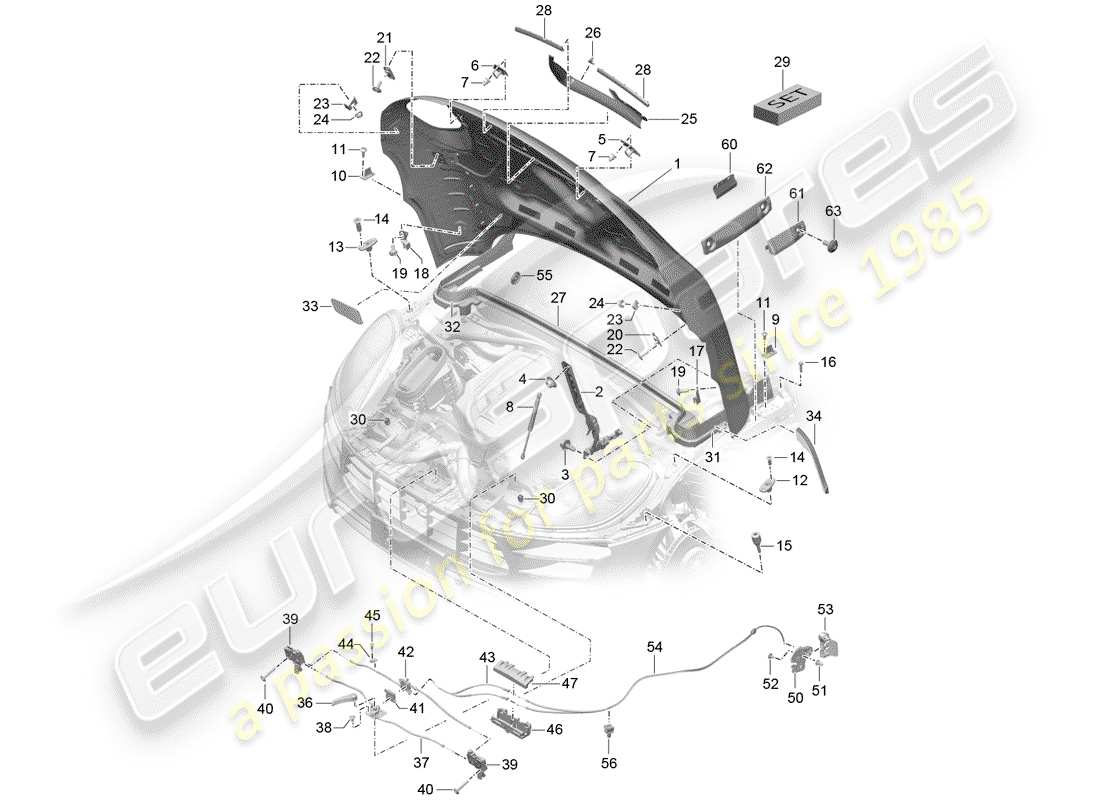 porsche 2014 (macan) abdeckung teilediagramm