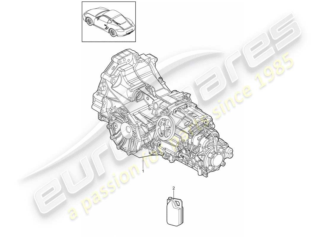 porsche 2011 (987 cayman) ersatzteildiagramm für das getriebe