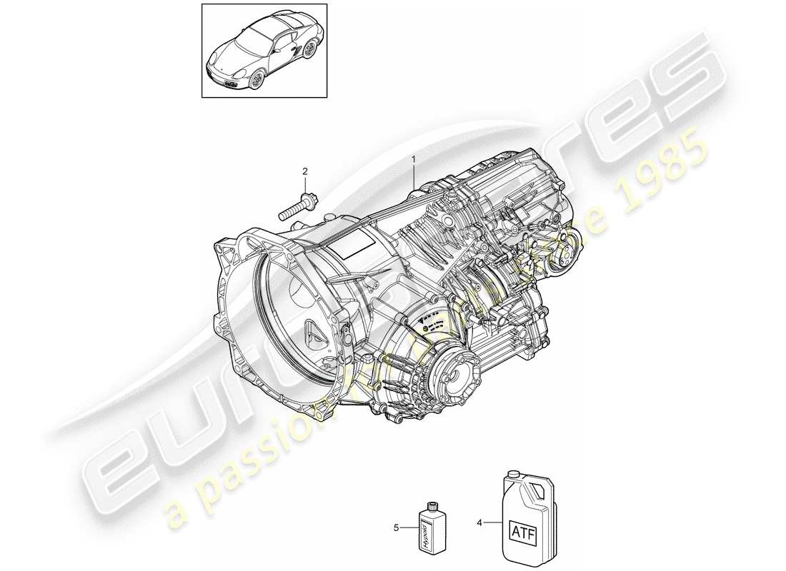 porsche 2010 (987 cayman) - pdk - teilediagramm