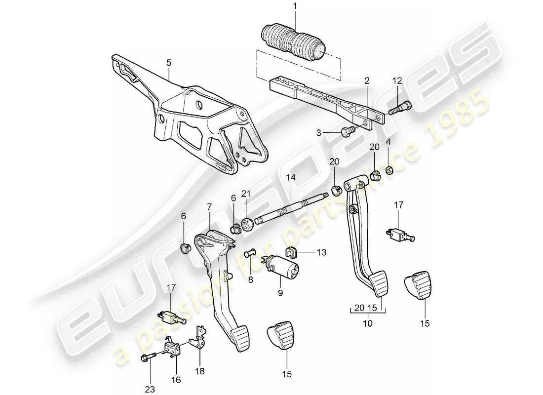 porsche 2008 (997-1) pedale teilediagramm