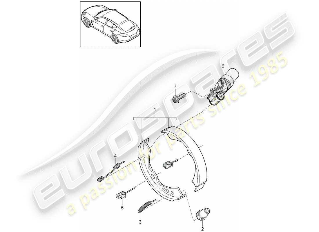 porsche 2014 (panamera 970) parkbremse ersatzteildiagramm