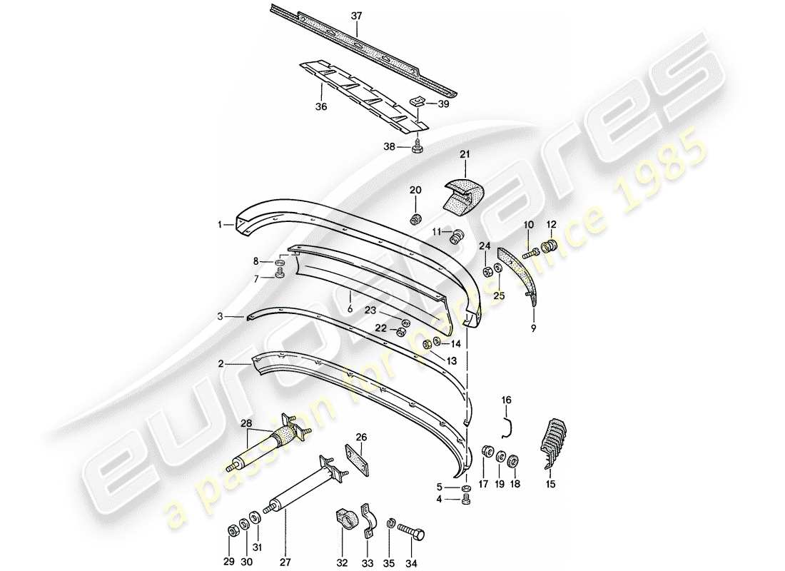 porsche 1987 (911) stoßstange ersatzteildiagramm