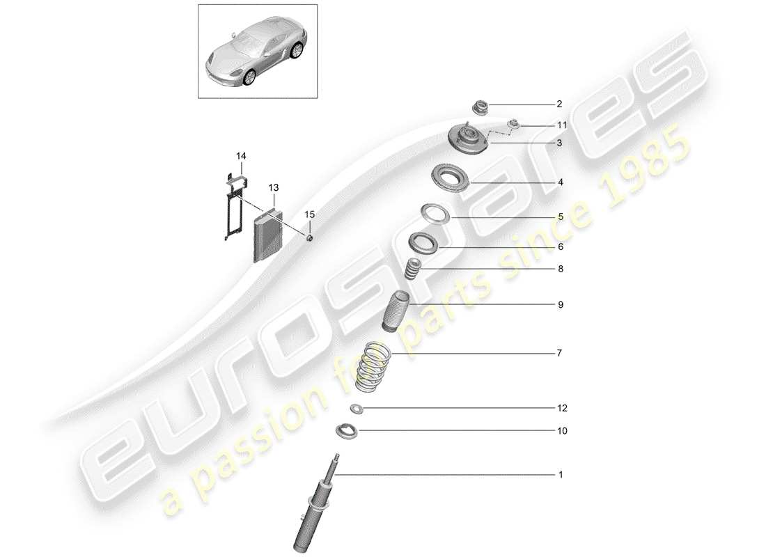 porsche 2019 (718 cayman) suspension teilediagramm