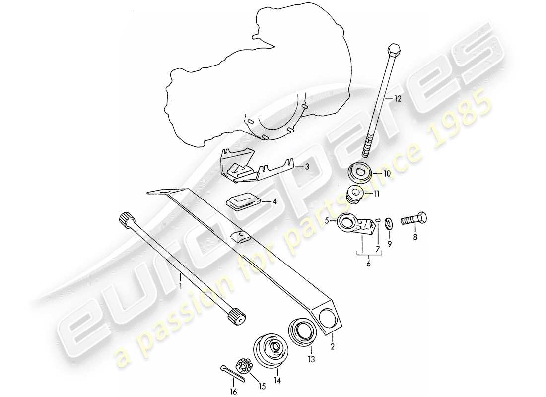 porsche 1963 (356b/356c) hinterachse - hilfsfeder ersatzteildiagramm