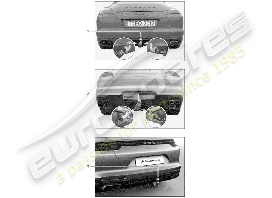 porsche 2018 (tequipment panamera) anhängerkupplung - ersatzteildiagramm