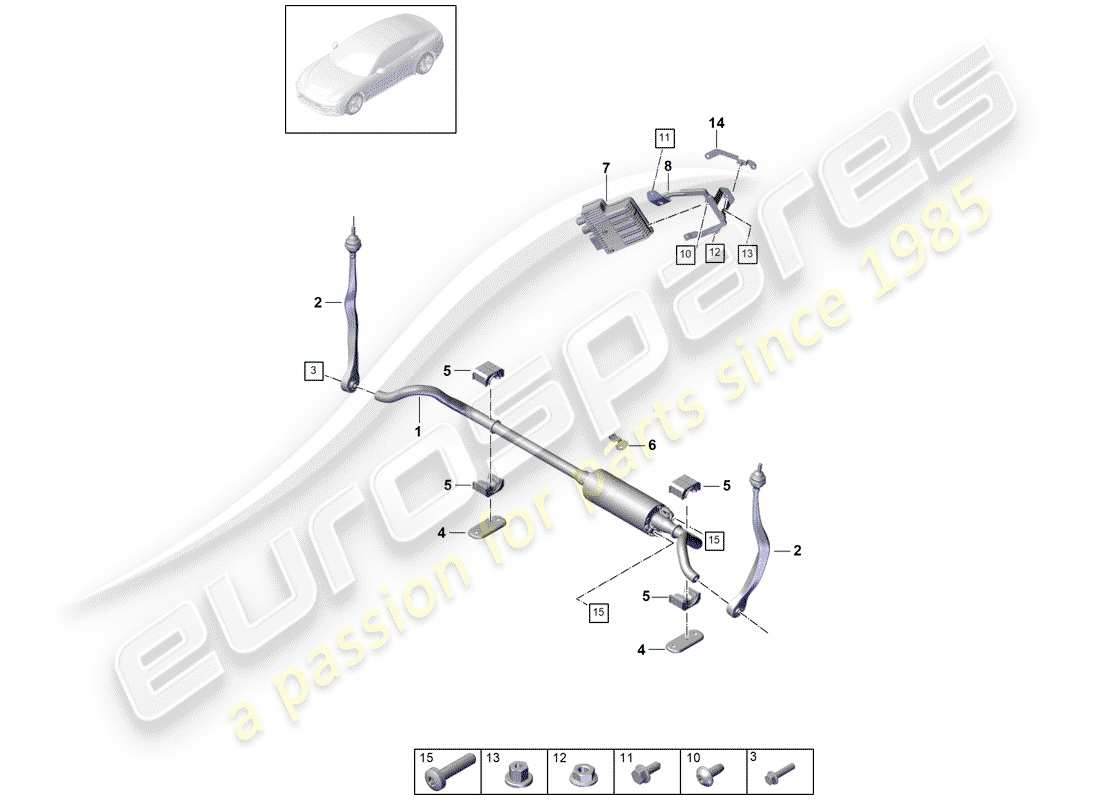 porsche 2019 (panamera 971-1) stabilisator - ersatzteildiagramm