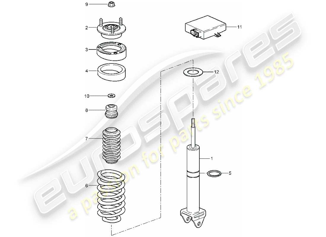 porsche 2009 997-2 turbo / gt2 stoßdämpfer-ersatzteildiagramm