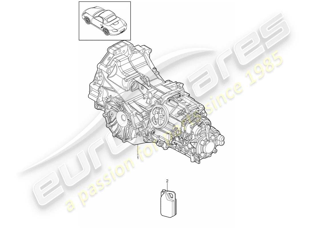 porsche 2009 (987 boxster) ersatzteildiagramm für das getriebe