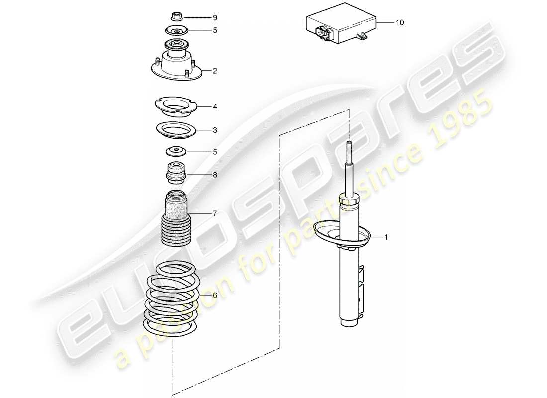 porsche 2007 (987 boxster) stoßdämpfer-ersatzteildiagramm