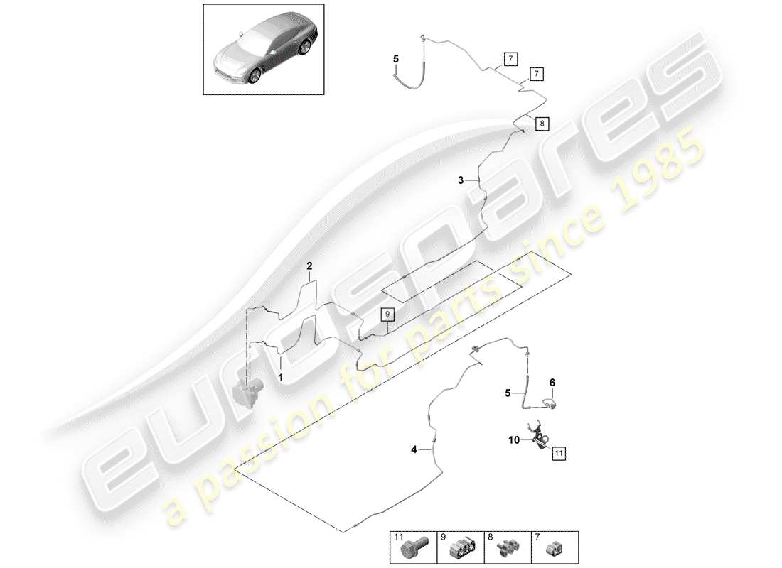 porsche 2020 (panamera 971-1) bremsleitung ersatzteildiagramm