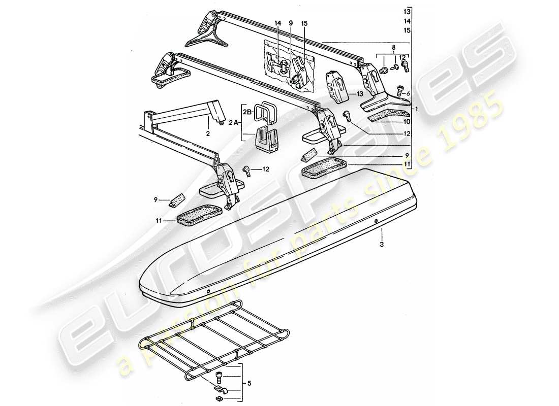 porsche 1995 (968) dachtransportsystem ersatzteildiagramm