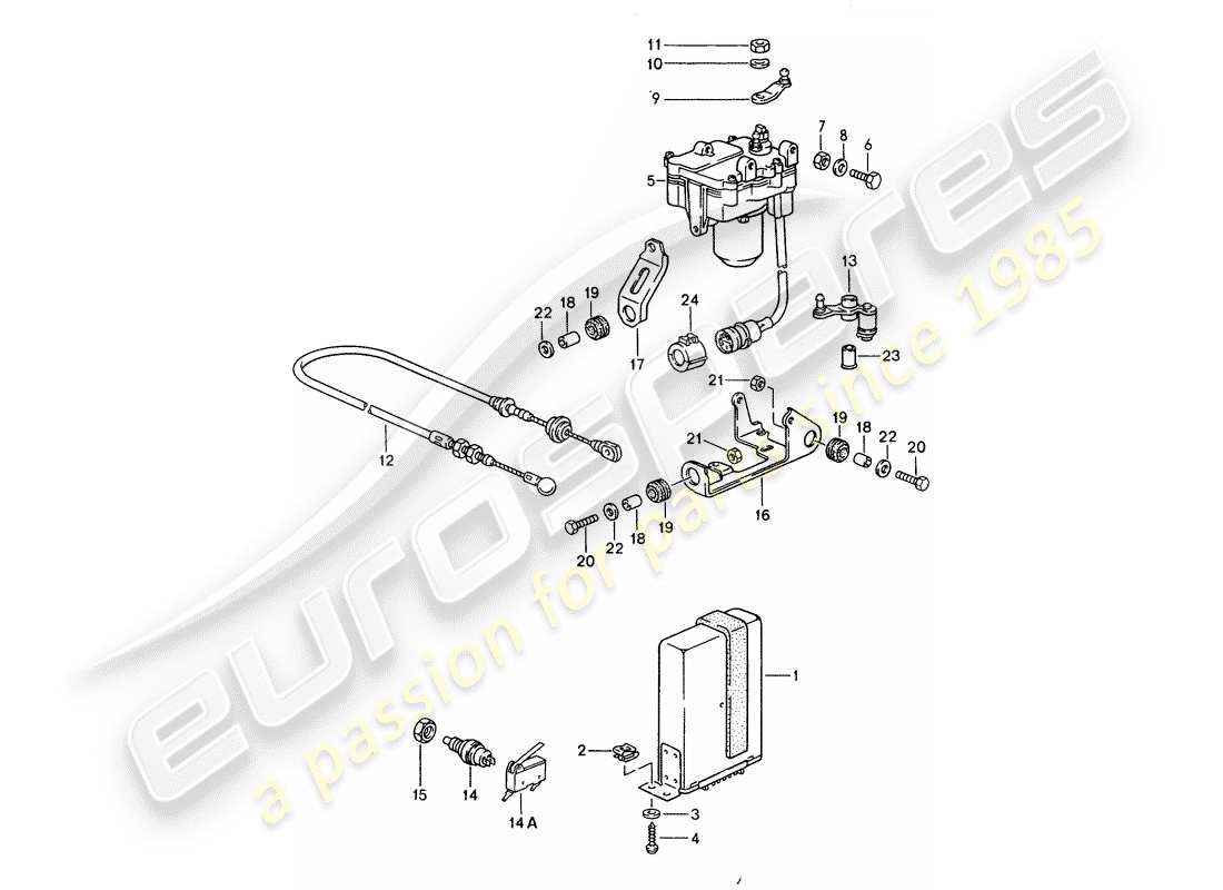 porsche 1986 (944) teilediagramm für das tempomatsystem