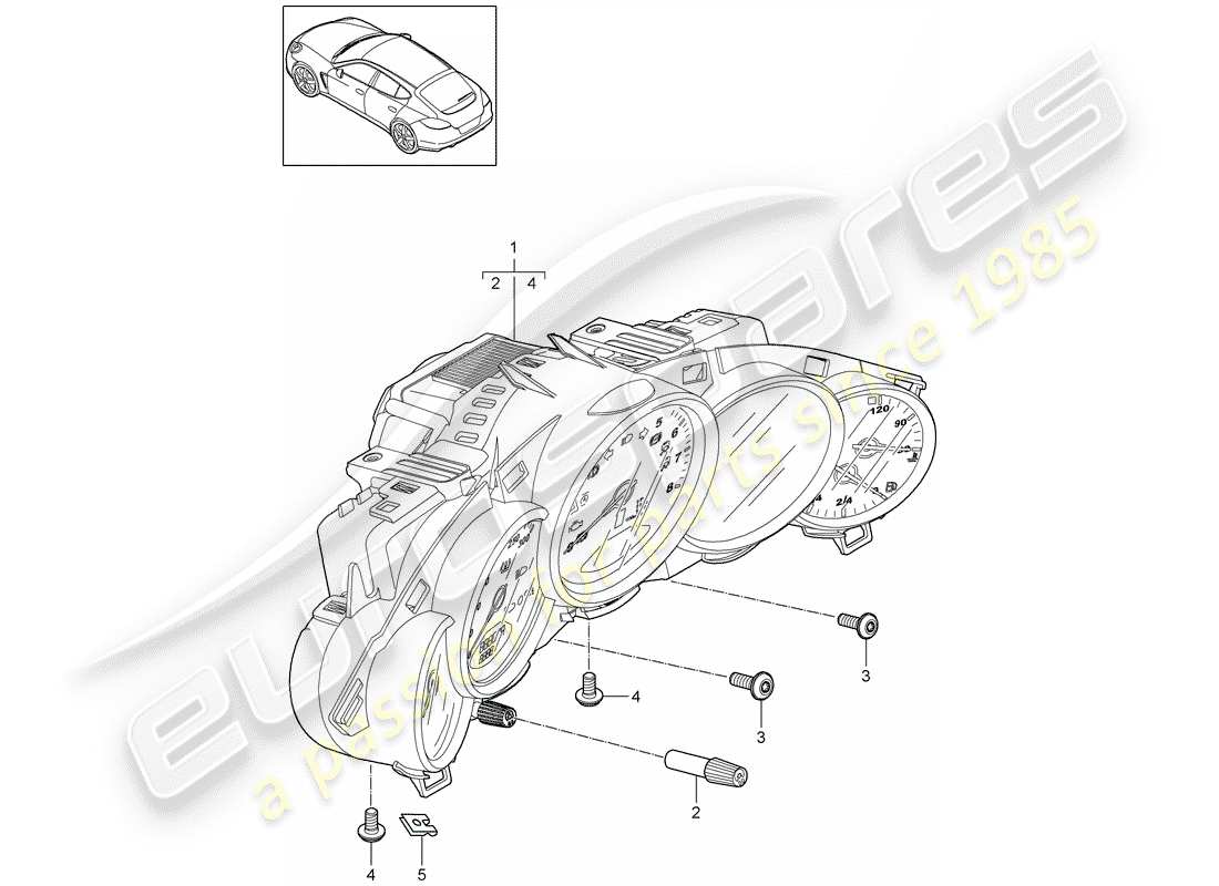 porsche 2014 (panamera 970) instrumente teilediagramm