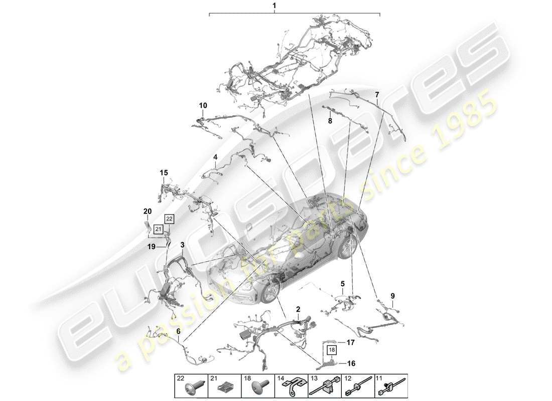 porsche 2017 (panamera 971-1) kabelbäume ersatzteildiagramm