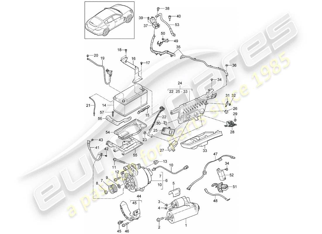porsche 2015 (panamera 970) starter-ersatzteildiagramm