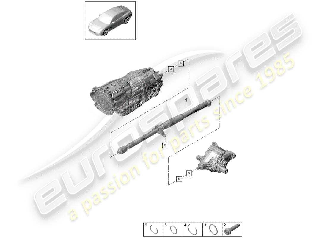 porsche 2020 (panamera 971-1) gelenkwelle teilediagramm