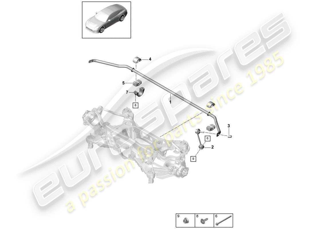 porsche 2020 (panamera 971-1) stabilisator - ersatzteildiagramm