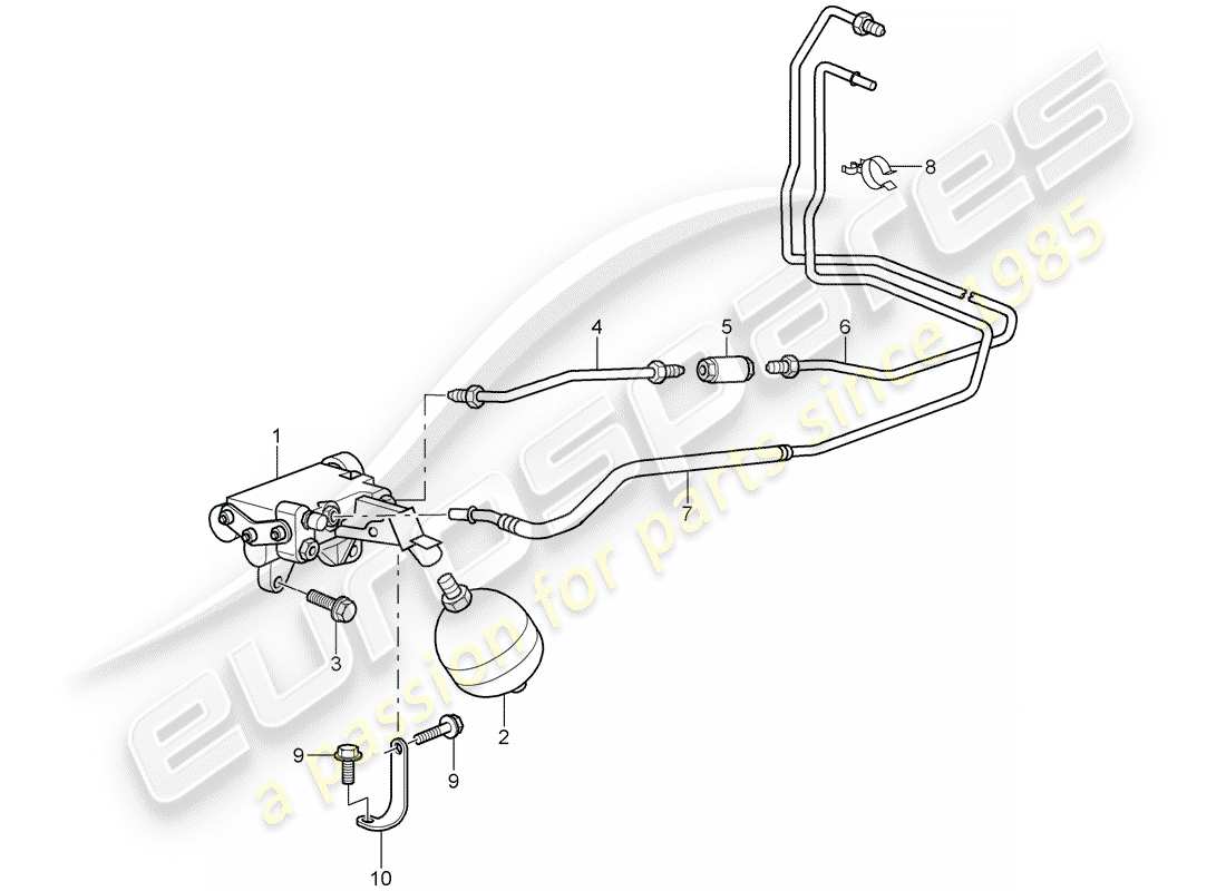 porsche 2004 (996 turbo / gt2) hydraulische kupplung - funktion - hydraulische kupplungsleitung - druckeinheit - kupplungsnehmerzylinder ersatzteildiagramm