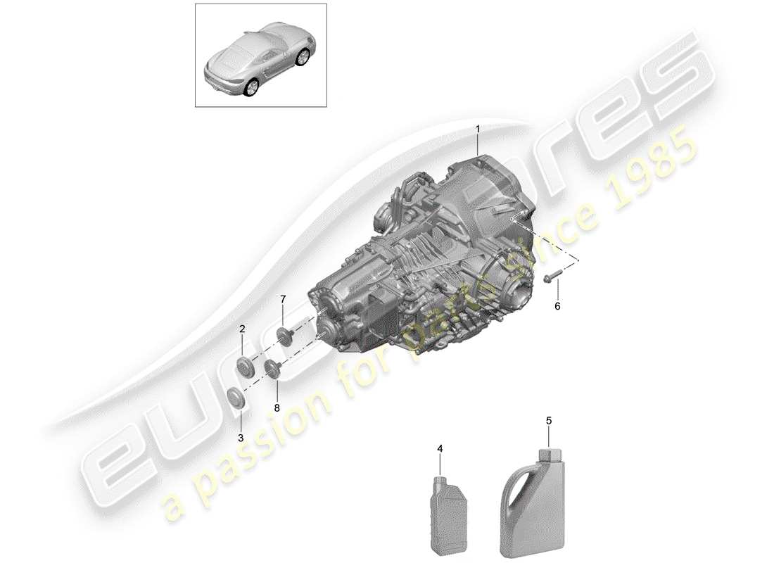 porsche 2018 (718 cayman) - pdk - teilediagramm