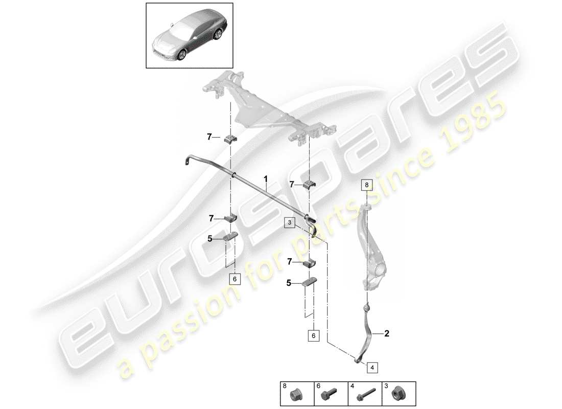 porsche 2020 (panamera 971-1) stabilisator - ersatzteildiagramm