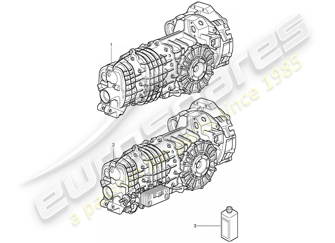 porsche 2003 (996 gt3) getriebe - bereit zum einbau ersatzteildiagramm