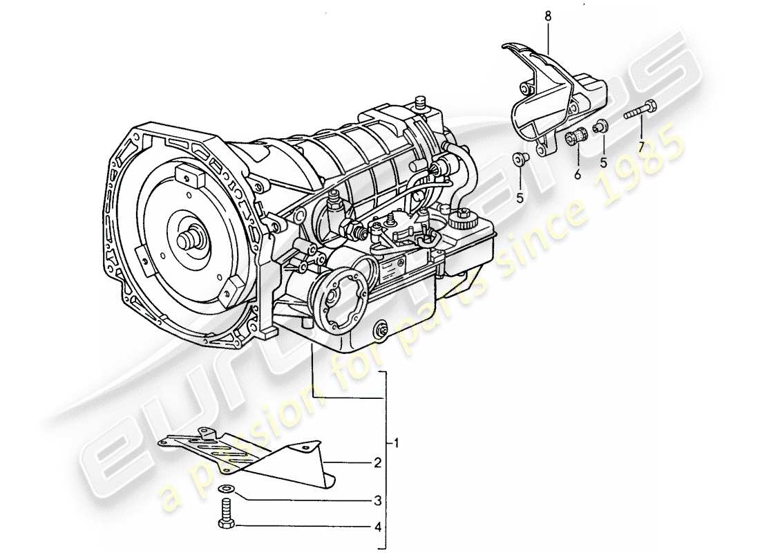 porsche 1995 (968) tiptronic - ersatzgetriebe ersatzteildiagramm