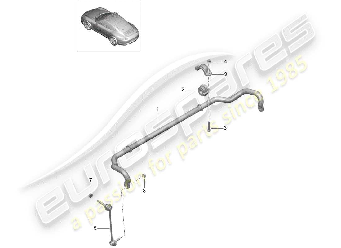 porsche 2016 (991-1) stabilisator teilediagramm