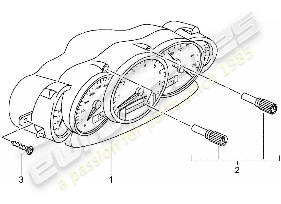 porsche 2005 (996 turbo / gt2) instrumente - komplett - siehe memo ti: - gr.9 , nr.10/01 - d - mj 2001>> teilediagramm