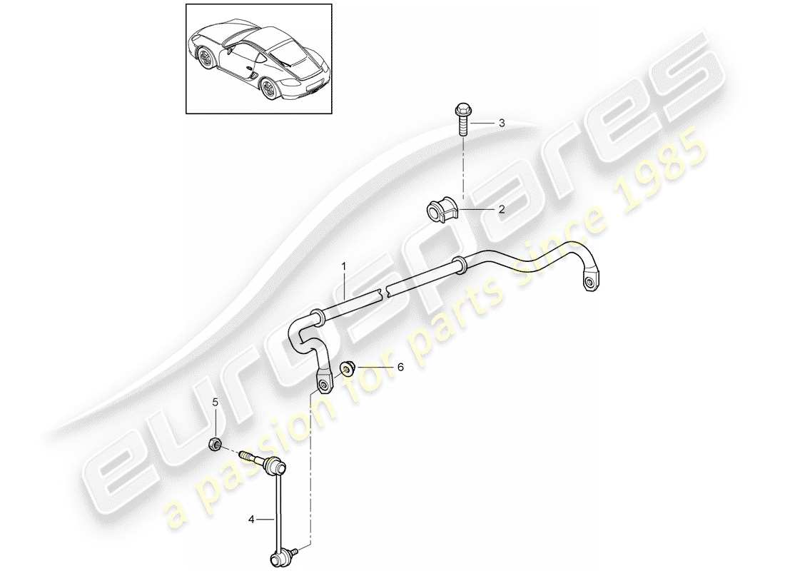 porsche 2012 (987 cayman) stabilisator - ersatzteildiagramm
