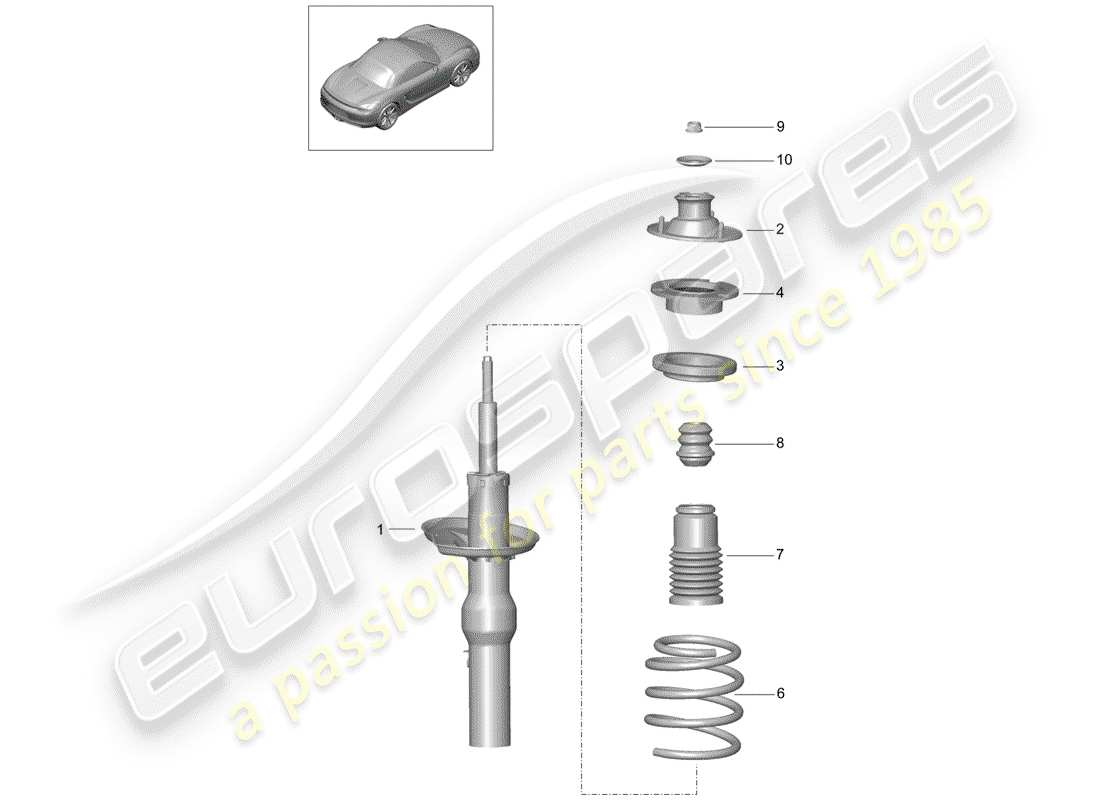 porsche 2015 (981 boxster) stoßdämpfer-ersatzteildiagramm