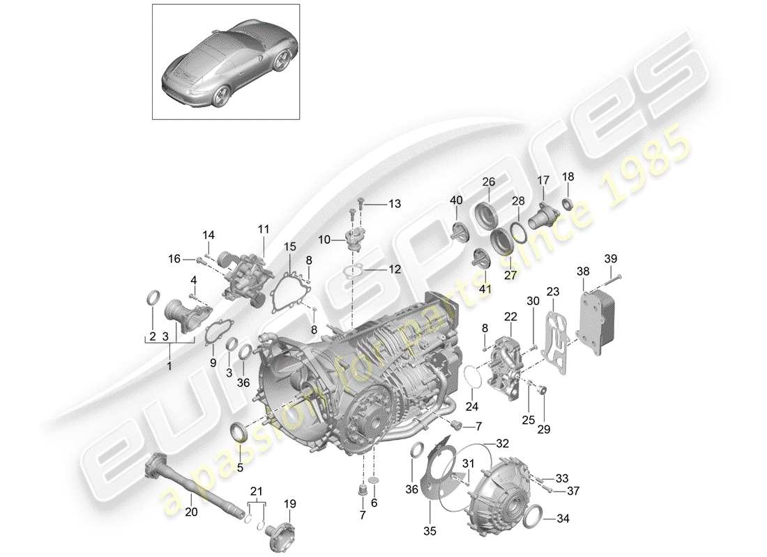 porsche 2016 (991-1) schaltgetriebe ersatzteildiagramm