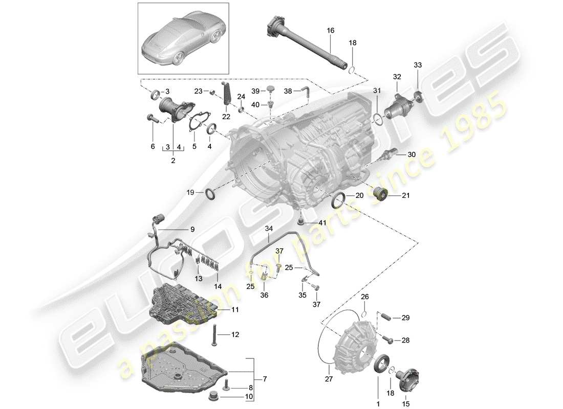 porsche 2016 (991-1) - pdk - teilediagramm