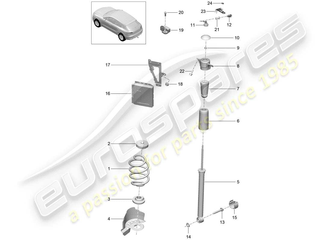 porsche 2015 (macan) stahlfederaufhängung ersatzteildiagramm