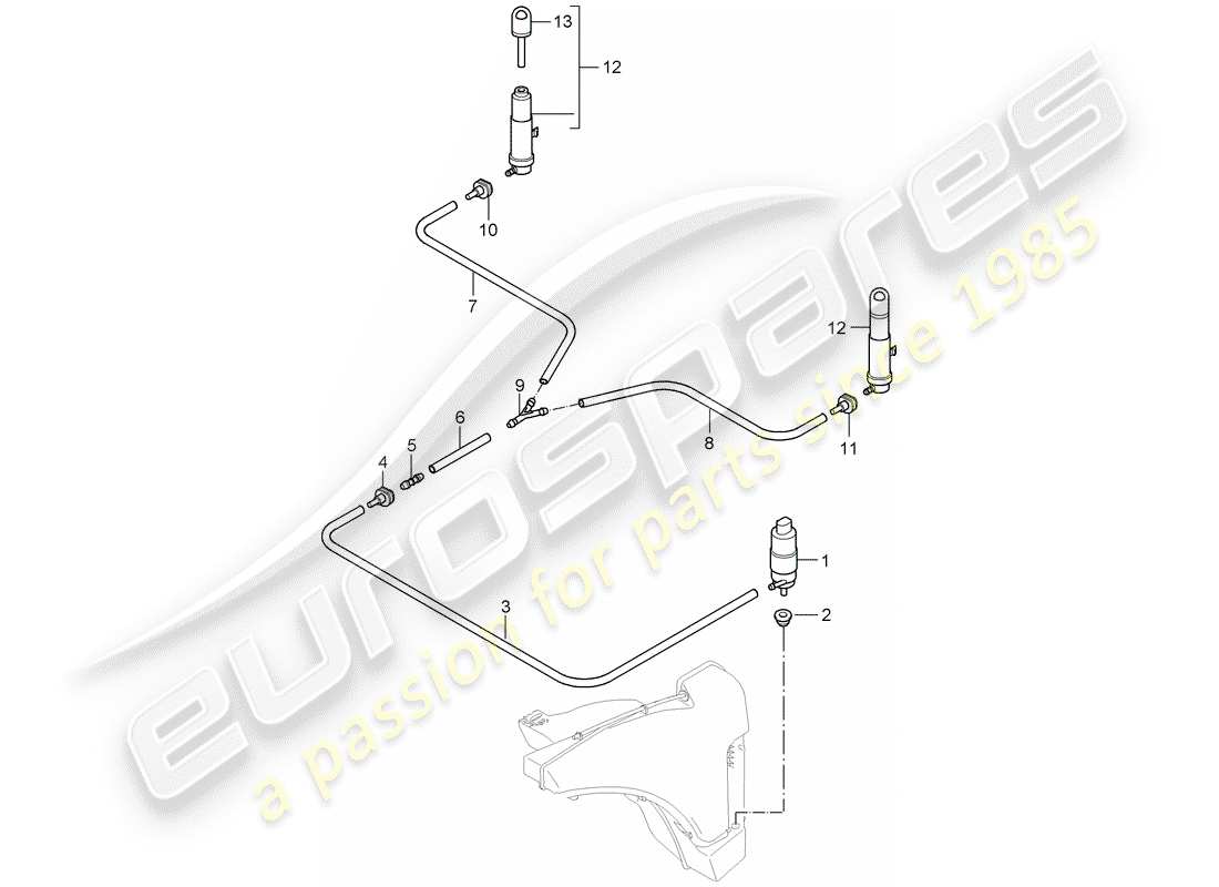 porsche 2005 (997-1) scheibe teilediagramm