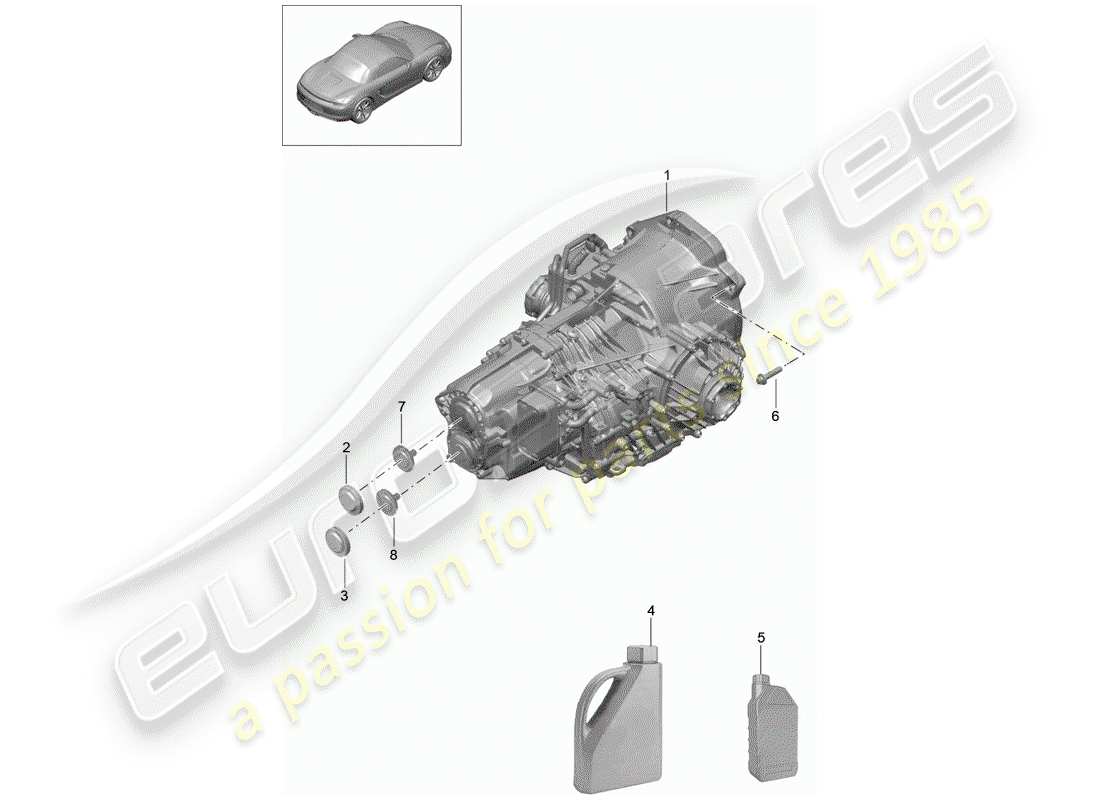 porsche 2015 (981 boxster) - pdk - teilediagramm