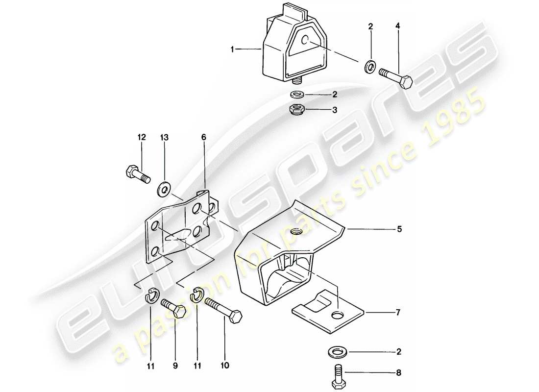 porsche 1978 (924) getriebeaufhängung teilediagramm