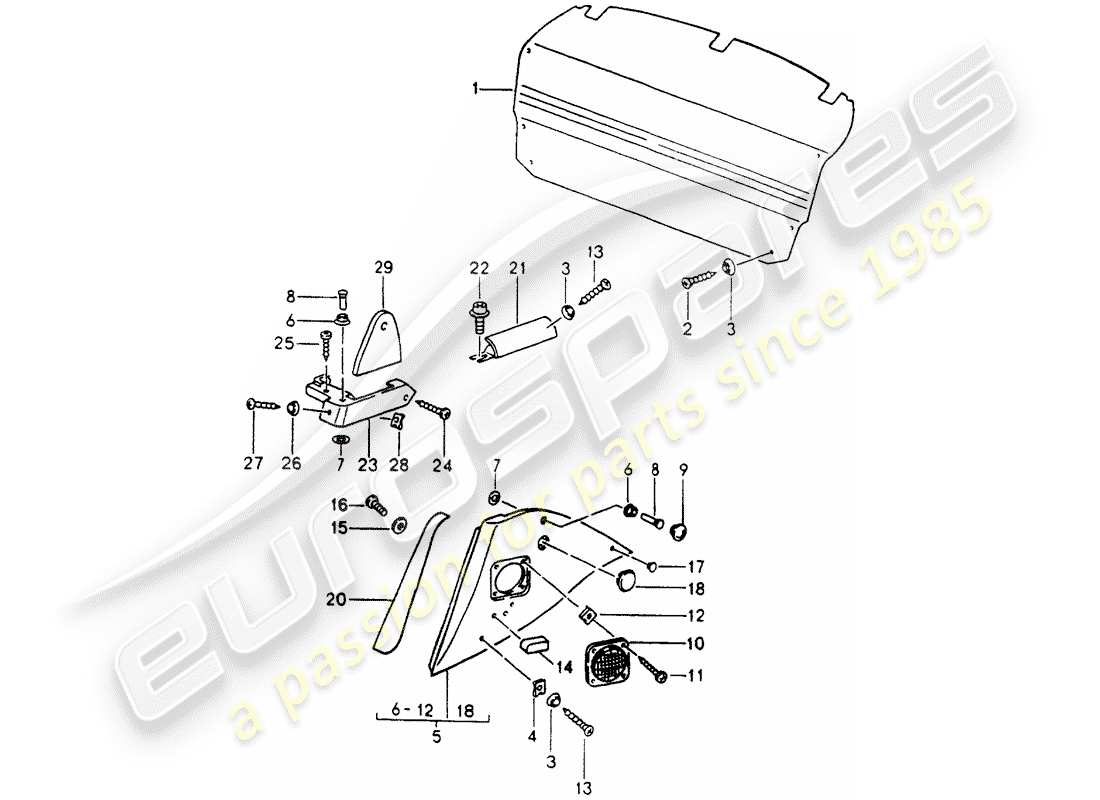 porsche 1991 (964) innenausstattung teilediagramm