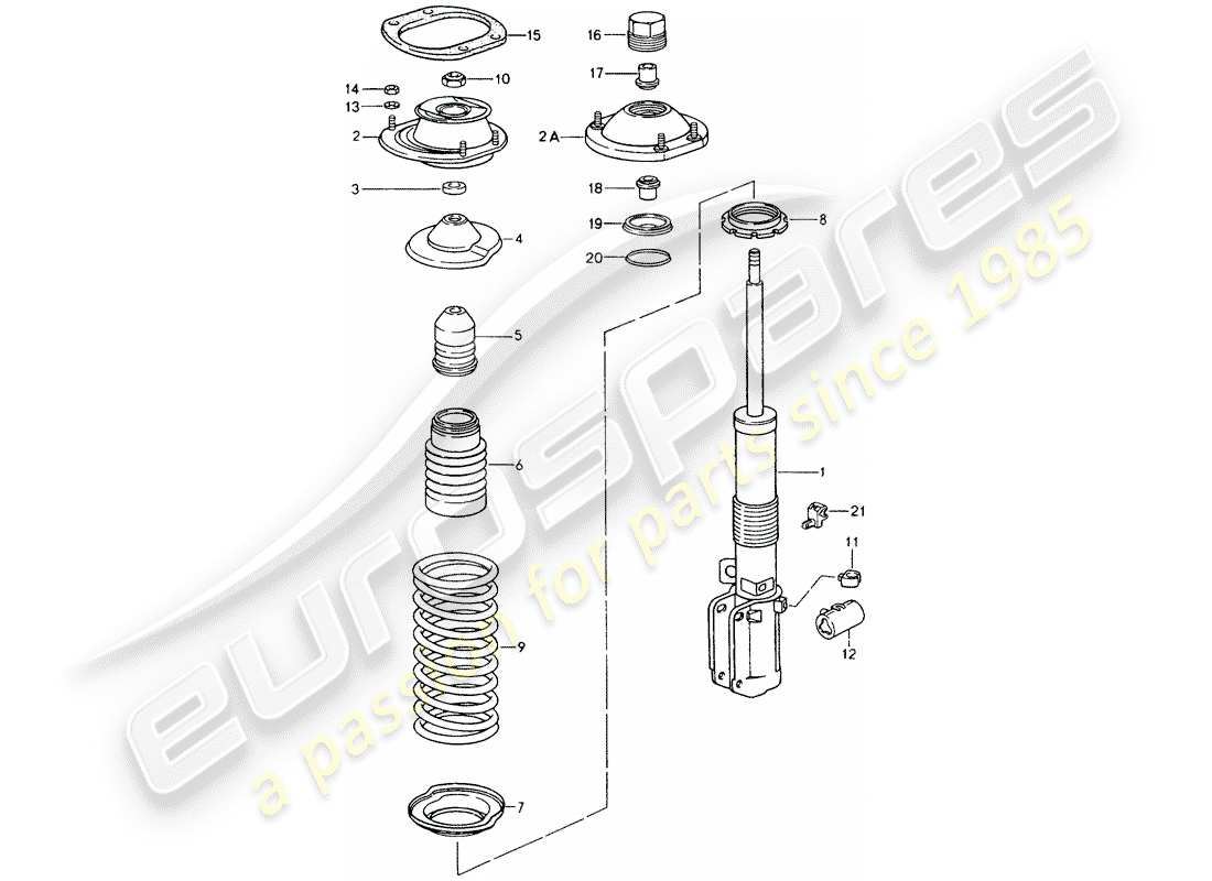 porsche 1994 (964) aufhängung - stossdämpferfeder - neues design - achtung teilediagramm