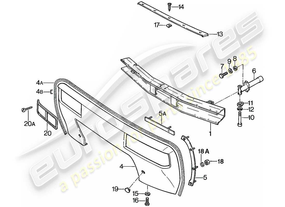porsche 1983 (928) stossstange teilediagramm