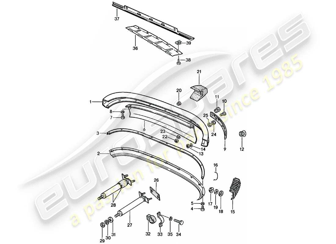 porsche 1982 (911) stoßstange ersatzteildiagramm