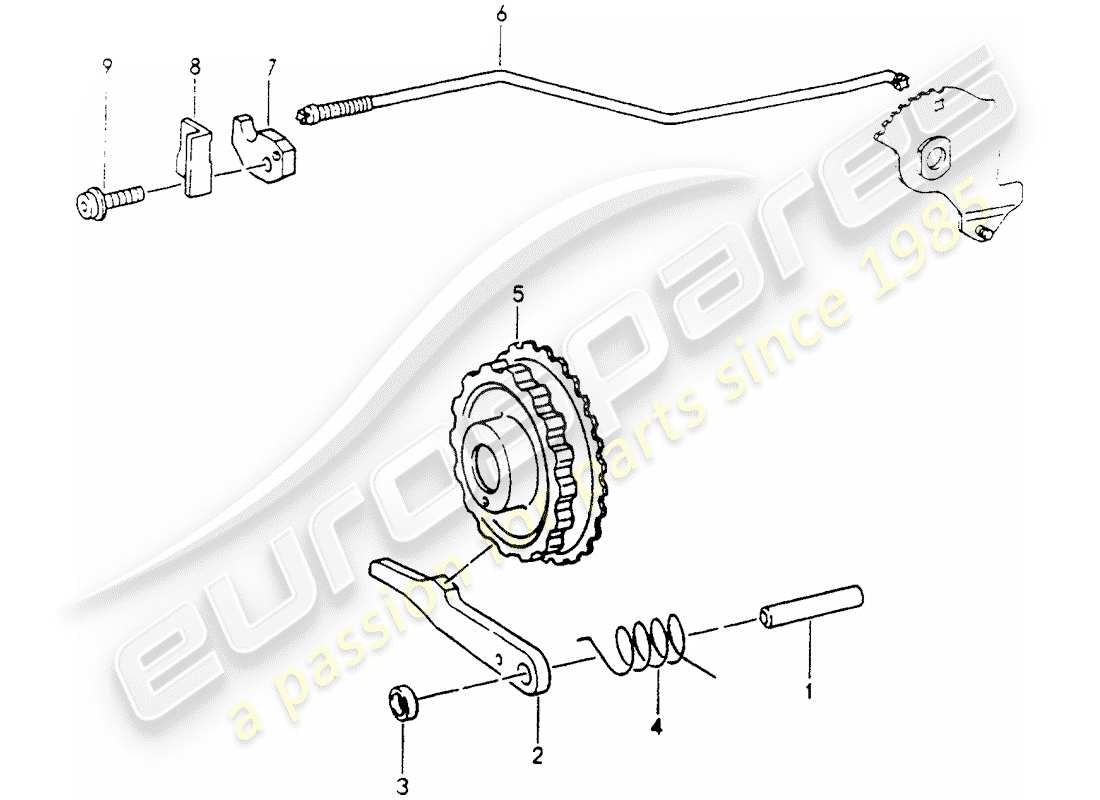 porsche 1993 (964) tiptronic - parksperre ersatzteildiagramm