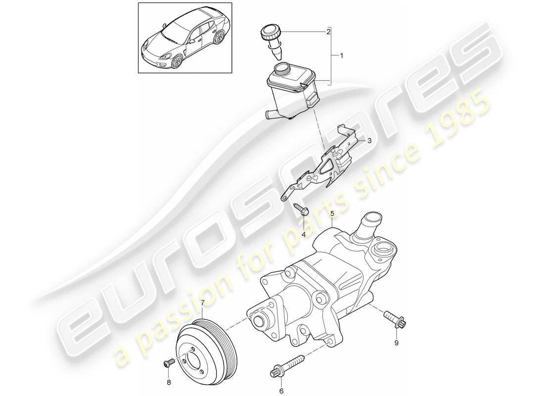 porsche 2013 (panamera 970) servolenkung - teilediagramm