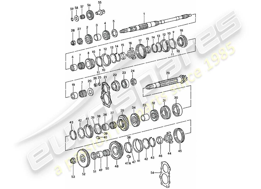 porsche 1980 (911) zahnräder und wellen - 4. - geschwindigkeit - getriebe ersatzteildiagramm