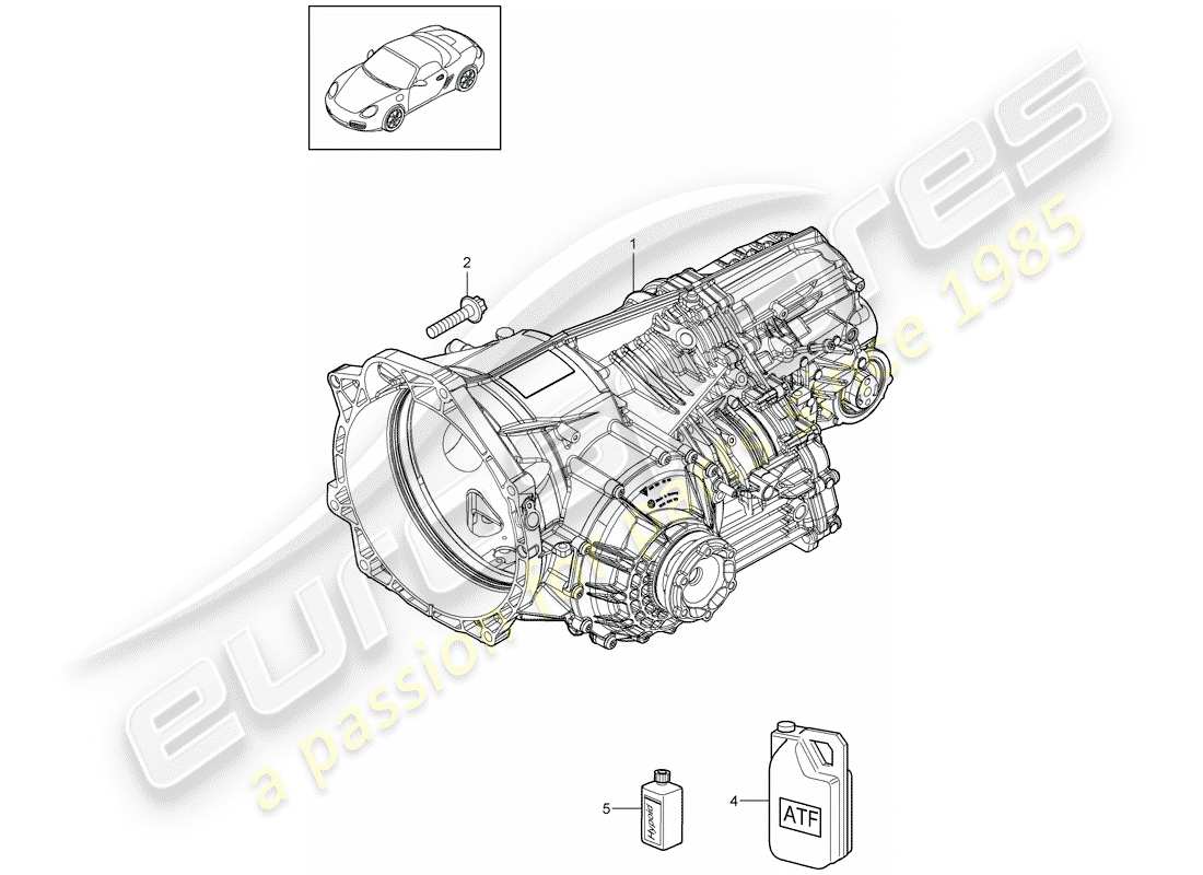 porsche 2011 (987 boxster) - pdk - teilediagramm