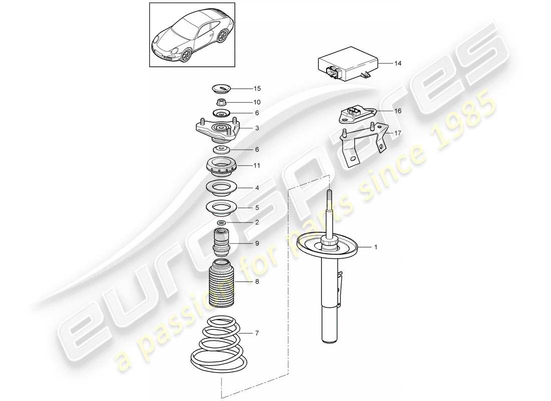 porsche 2012 (997-2) aufhängung teilediagramm