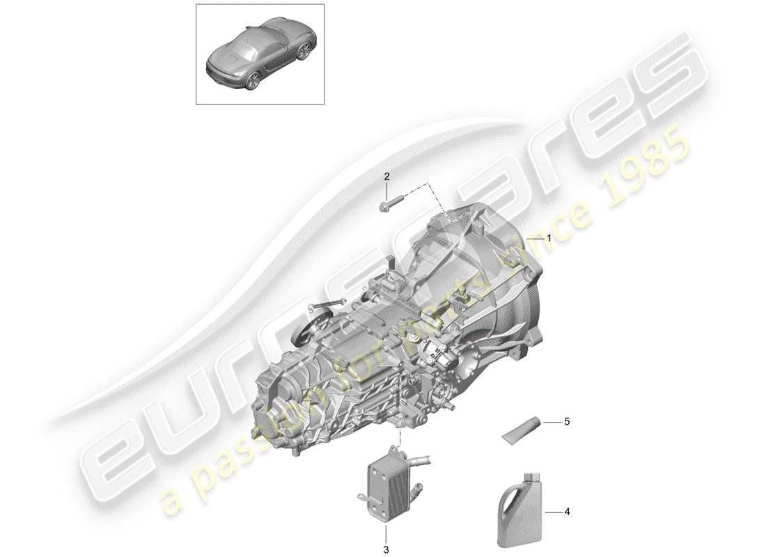porsche 2013 (981 boxster) schaltgetriebe ersatzteildiagramm