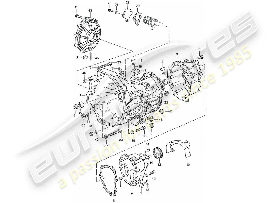 porsche 1991 (944) ersatzgetriebe - getriebegehäuse - für - schaltgetriebe ersatzteildiagramm