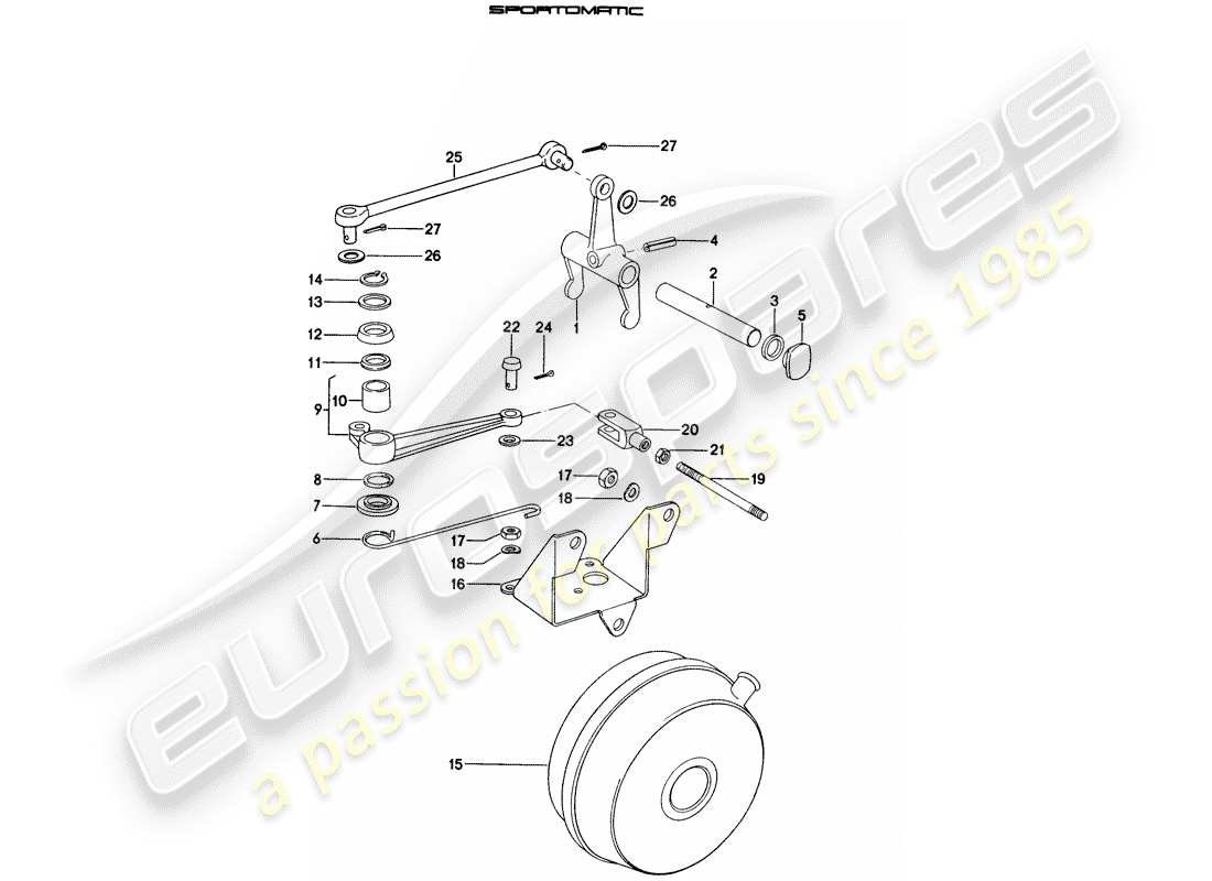 porsche 1976 (914) kupplungsausrückung ersatzteildiagramm
