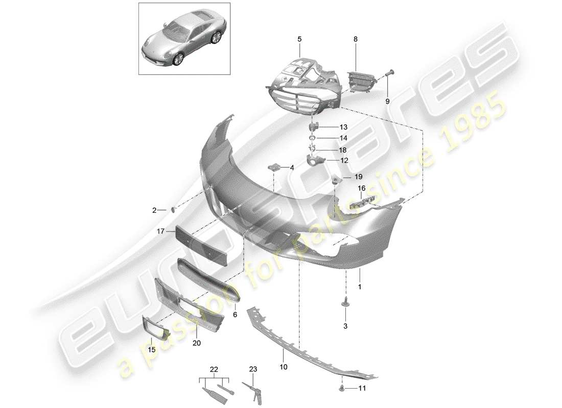 porsche 2013 (991-1) stossstange teilediagramm